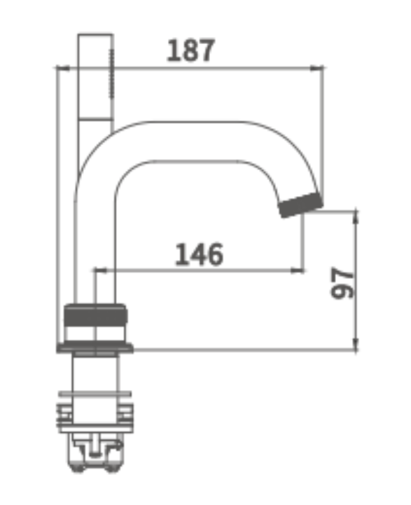 Baterie de baie, pentru cada, cu 5 orificii ZÉVOR, cod ART-Z-BAA-0004