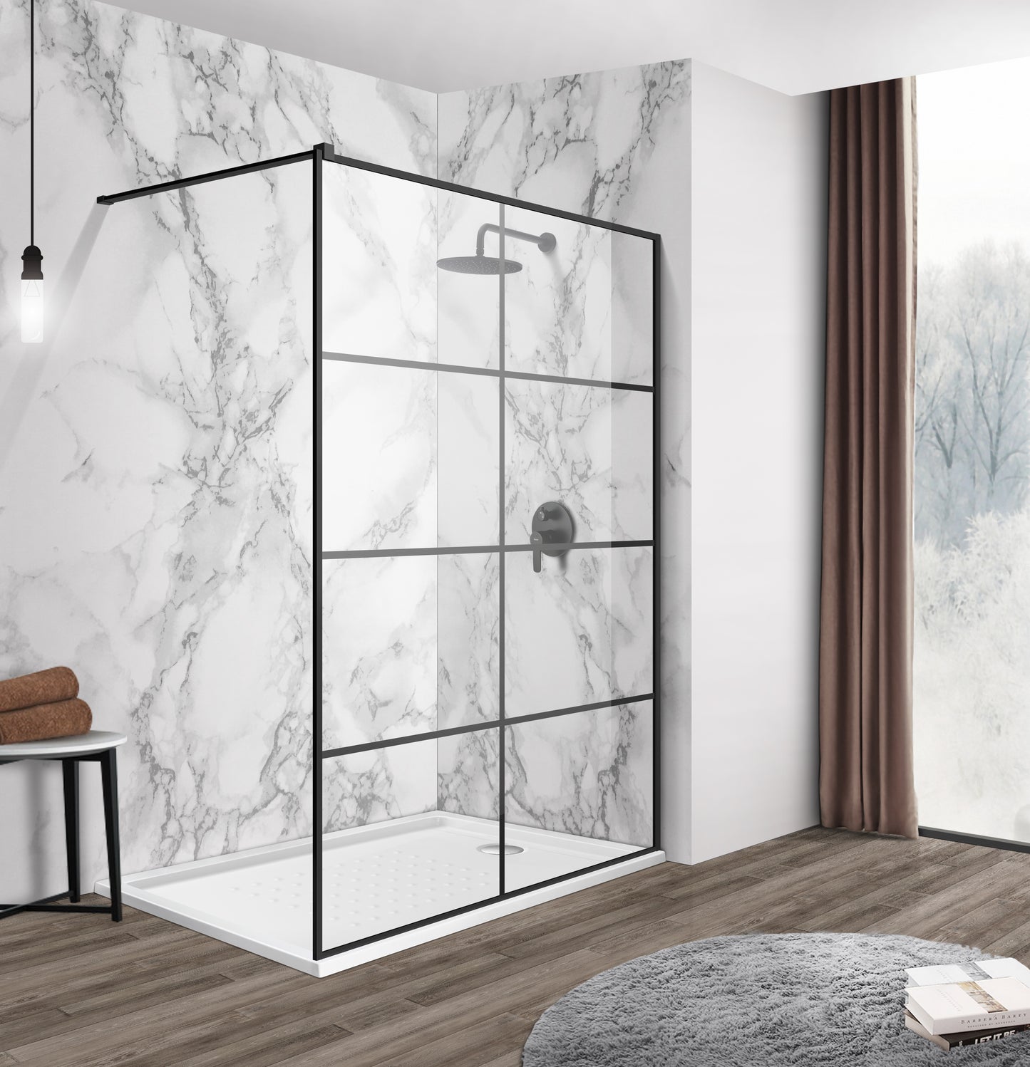 Paravan cabina de dus walk-in TRANZO, cod ART-H-CD-007